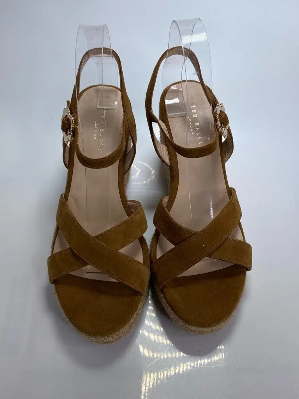 Ted Baker Women's Brown Suede Strap Taymii Espadrille Wedge Sz 9